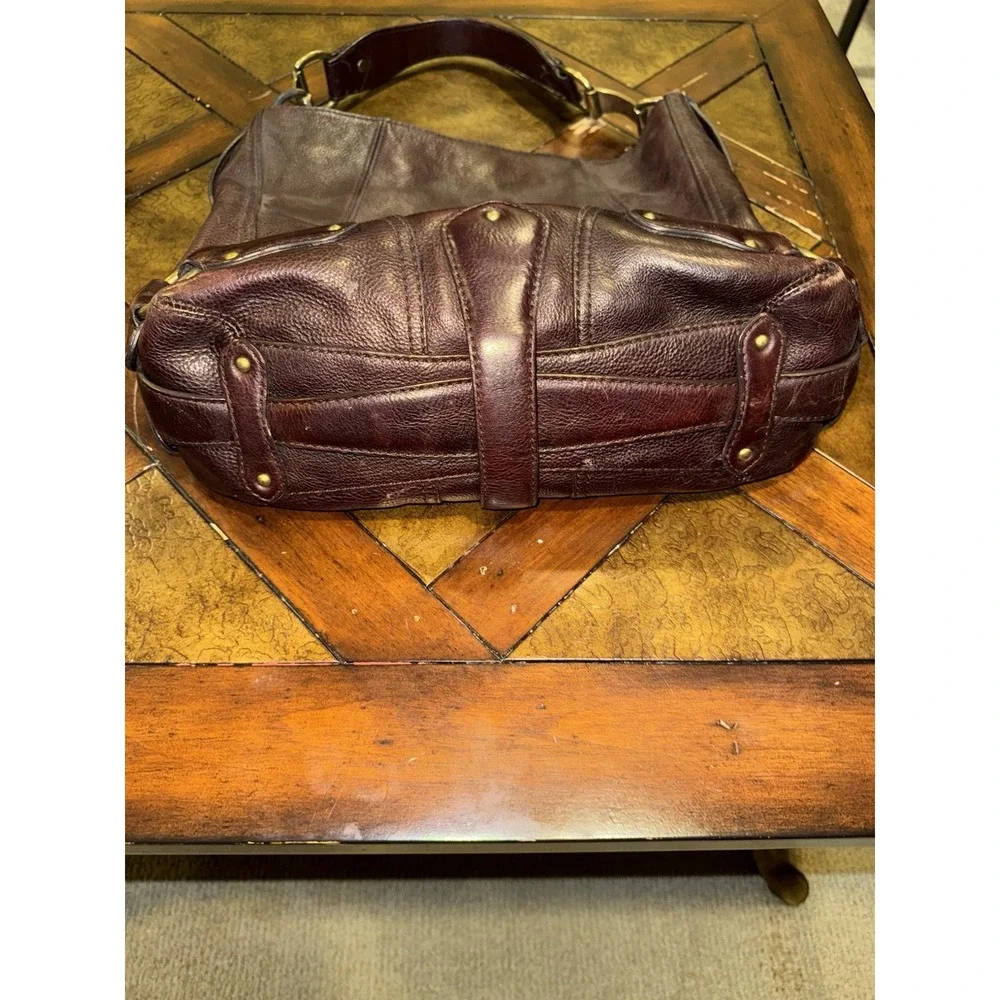 Vintage 2008 Michael Kors Collection‎ Burgundy Brown Leather Hobo Bag - Picture 3 of 9
